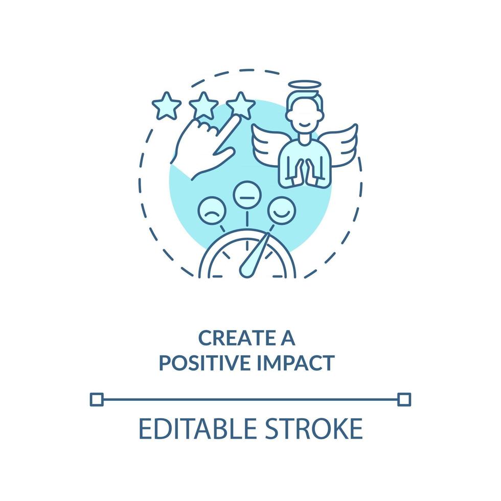 Create positive impact blue concept icon vector