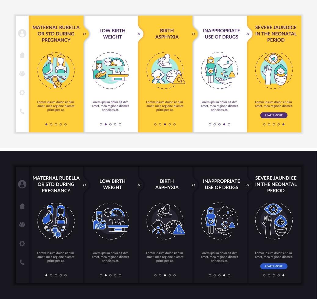 Inborn hypoacusis onboarding vector template