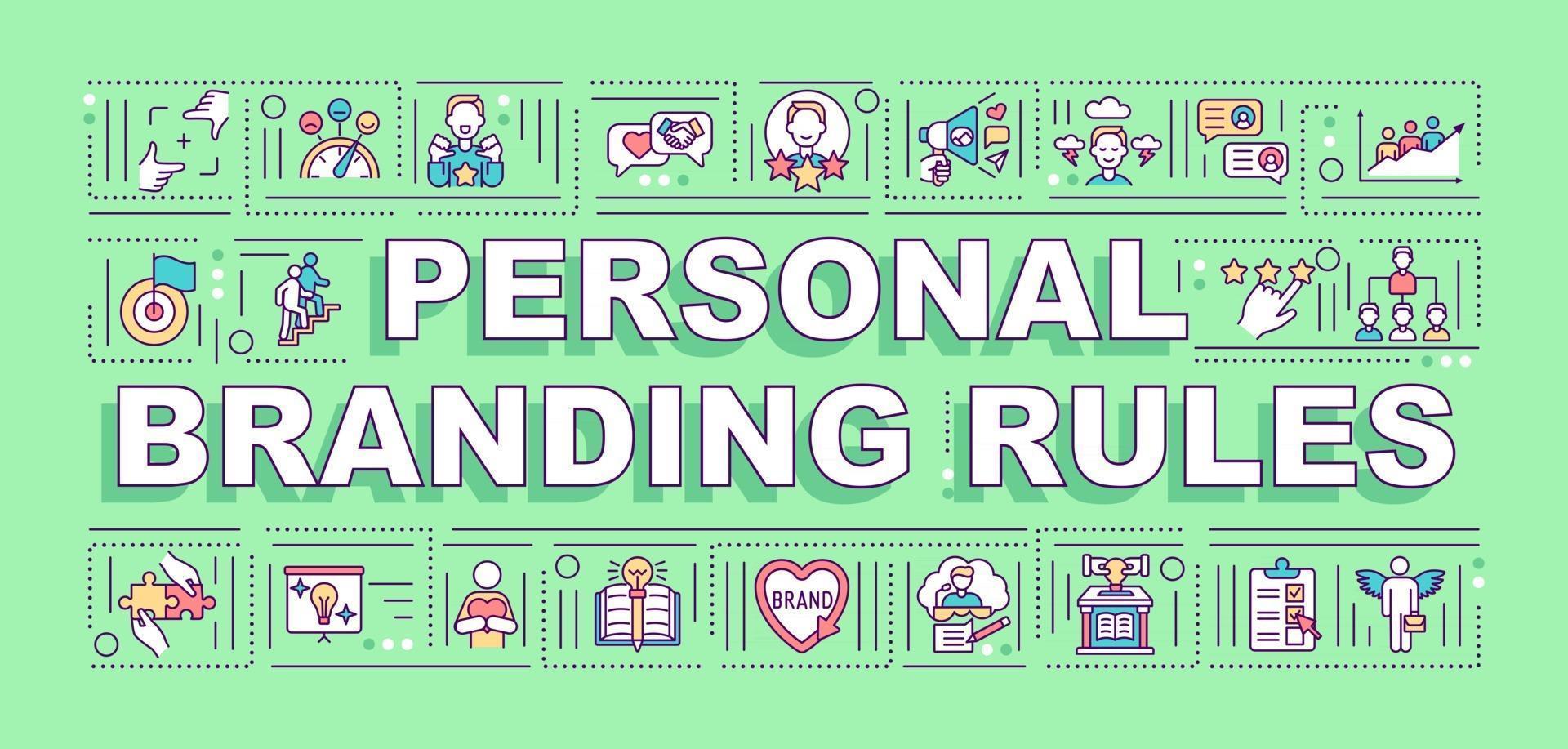 Personal branding rules word concepts banner vector