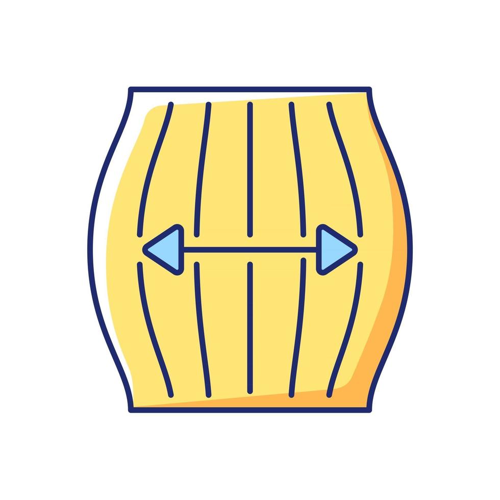 Stretch fabric property vector flat color icon