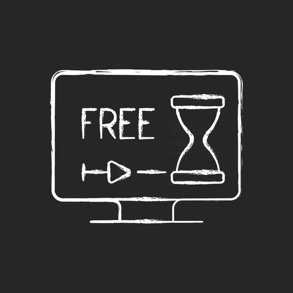 Free trial option chalk white icon on black background vector