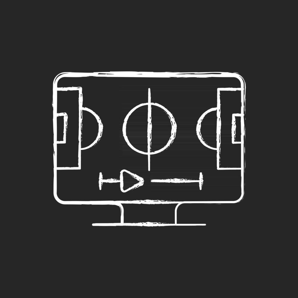 Sports streaming chalk white icon on black background vector