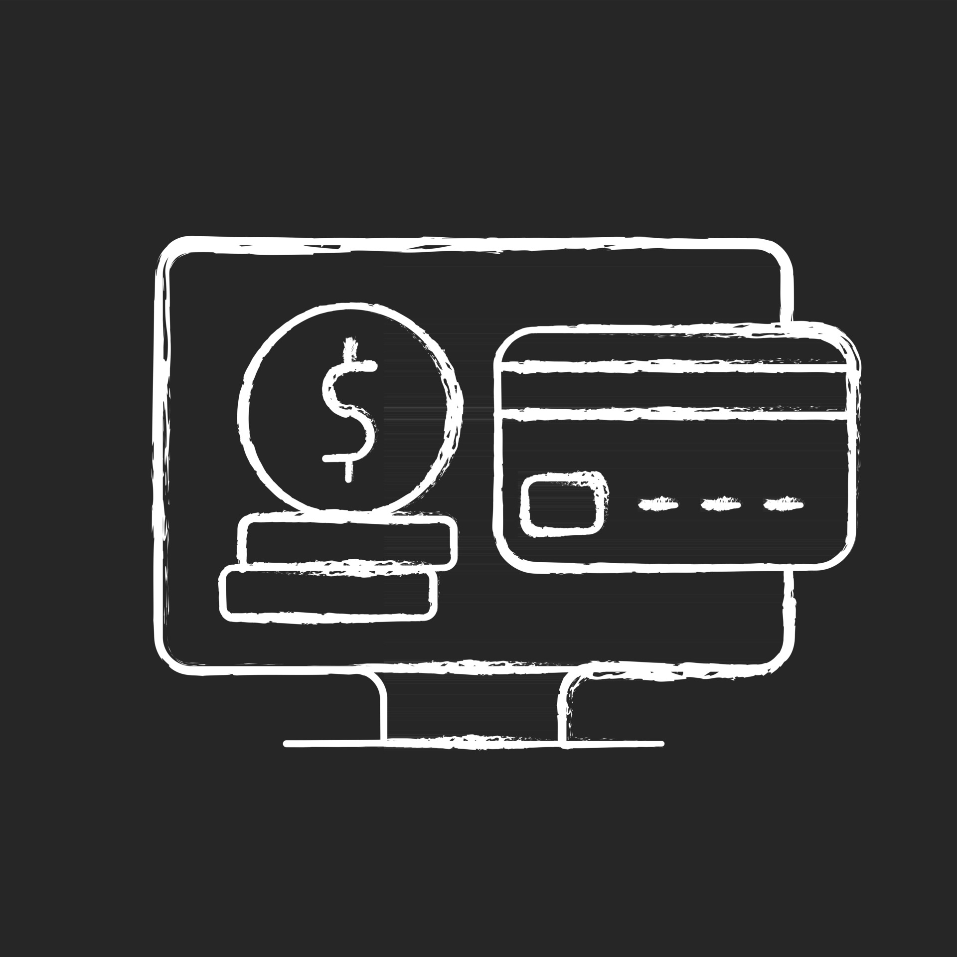 Subscription fee chalk white icon on black background 2581335 Vector Art at Vecteezy