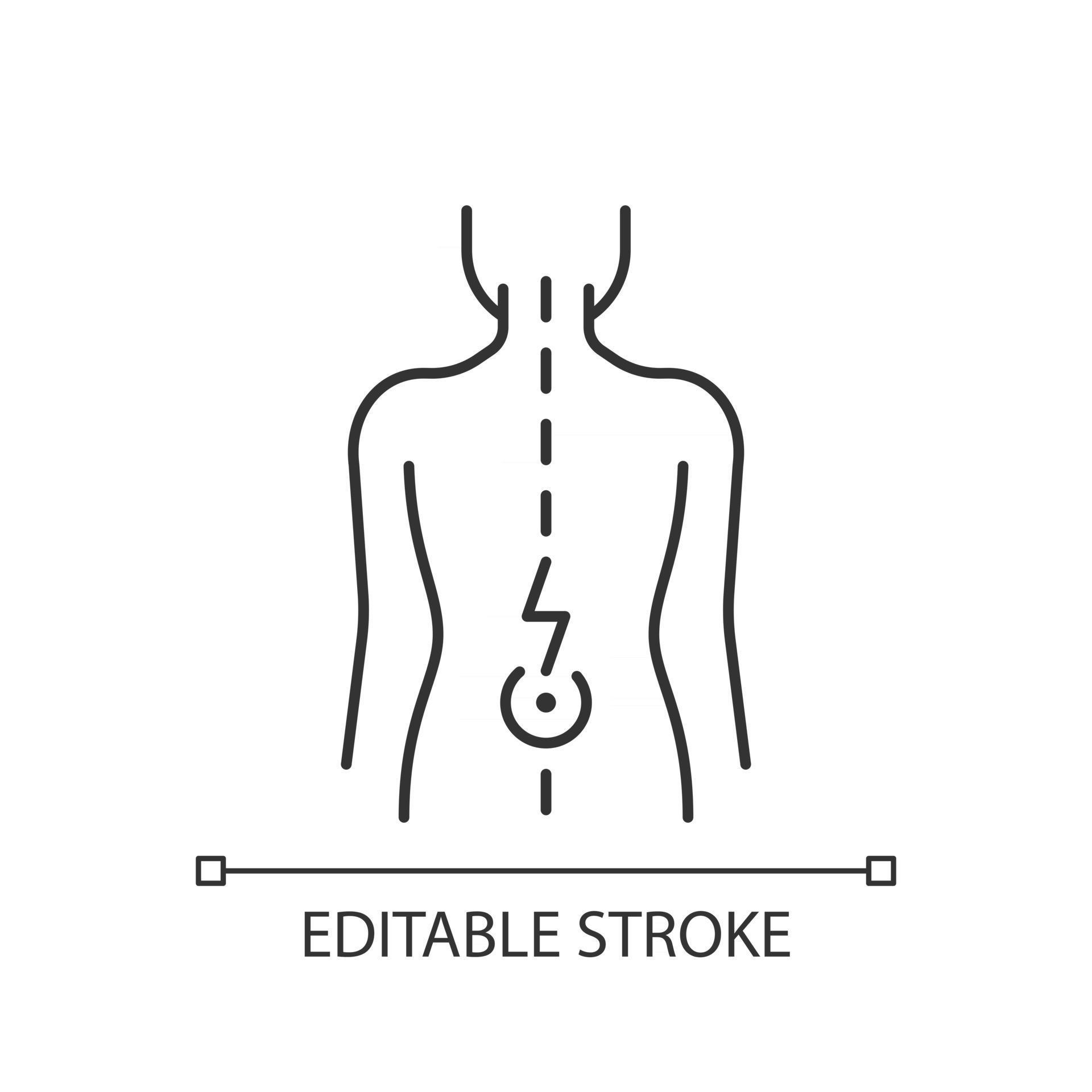 Lower back pain linear icon 2581346 Vector Art at Vecteezy