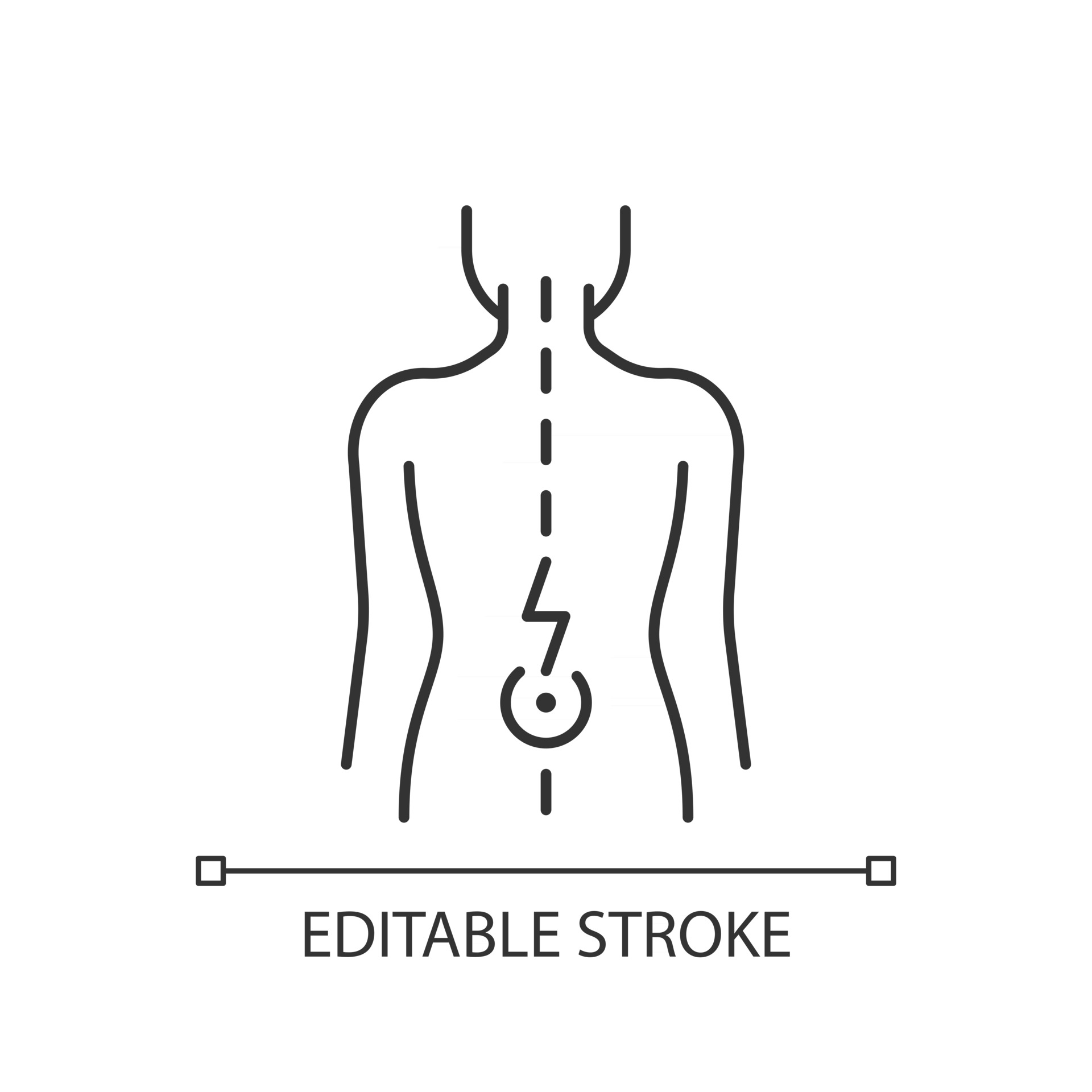 Lower back pain linear icon 2581346 Vector Art at Vecteezy