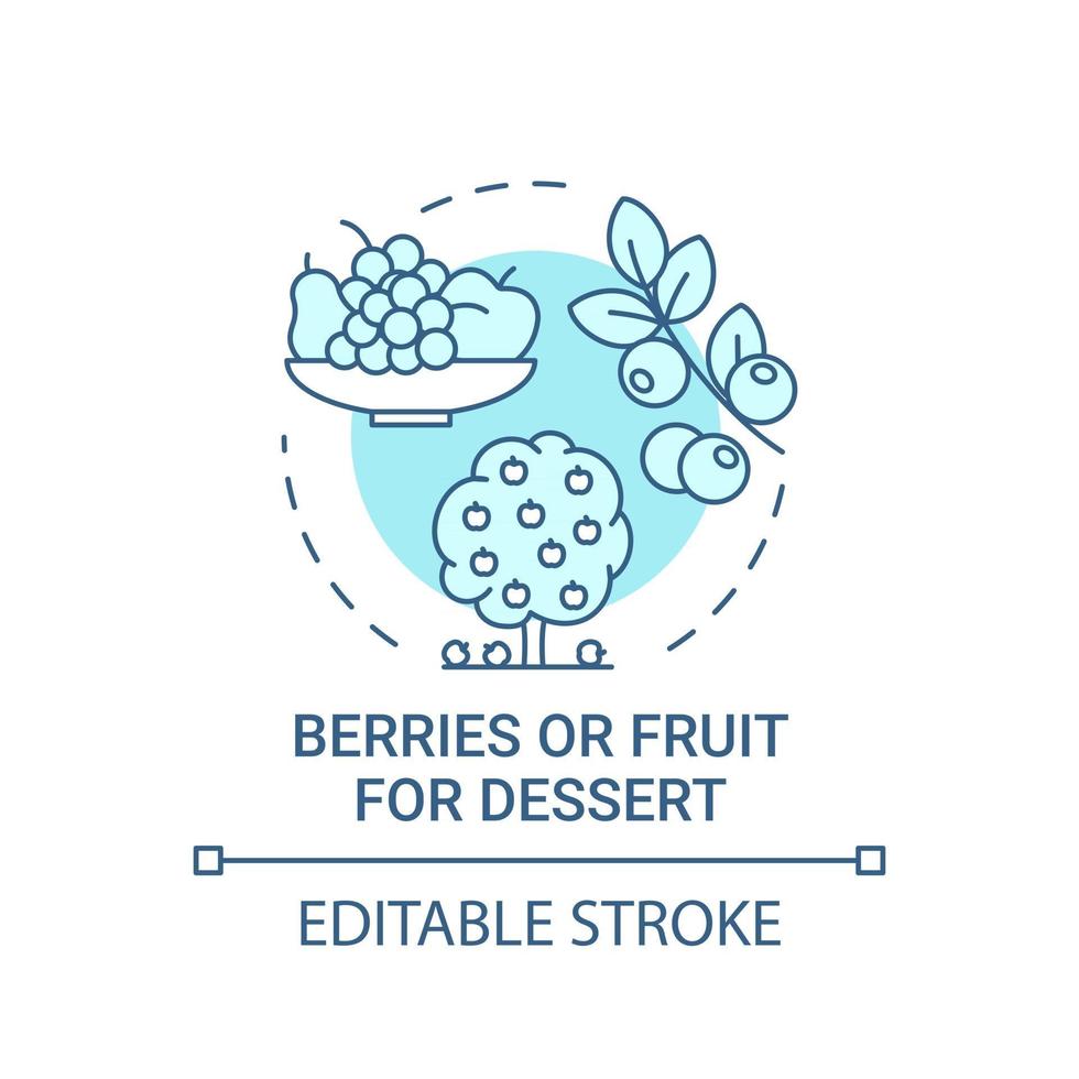 Berries or fruit for desert concept icon vector