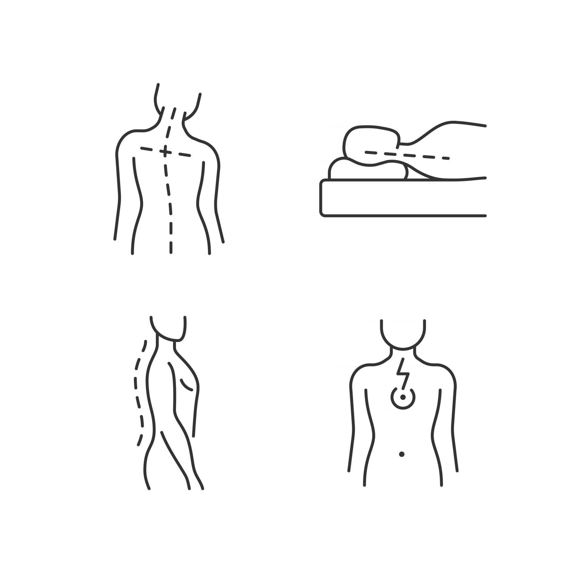 Postural dysfunction linear icons set 2581377 Vector Art at Vecteezy