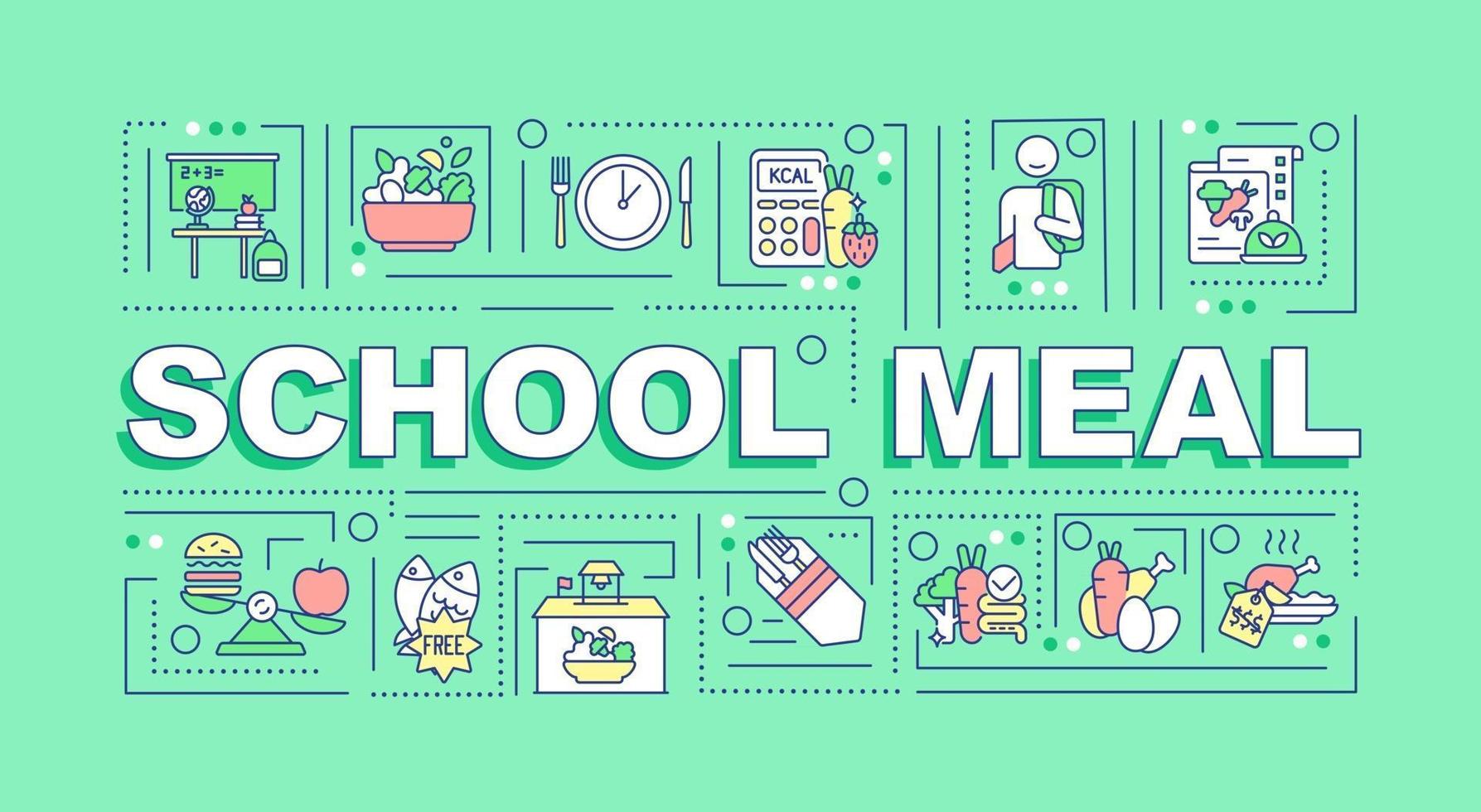 School meal word concepts banner vector