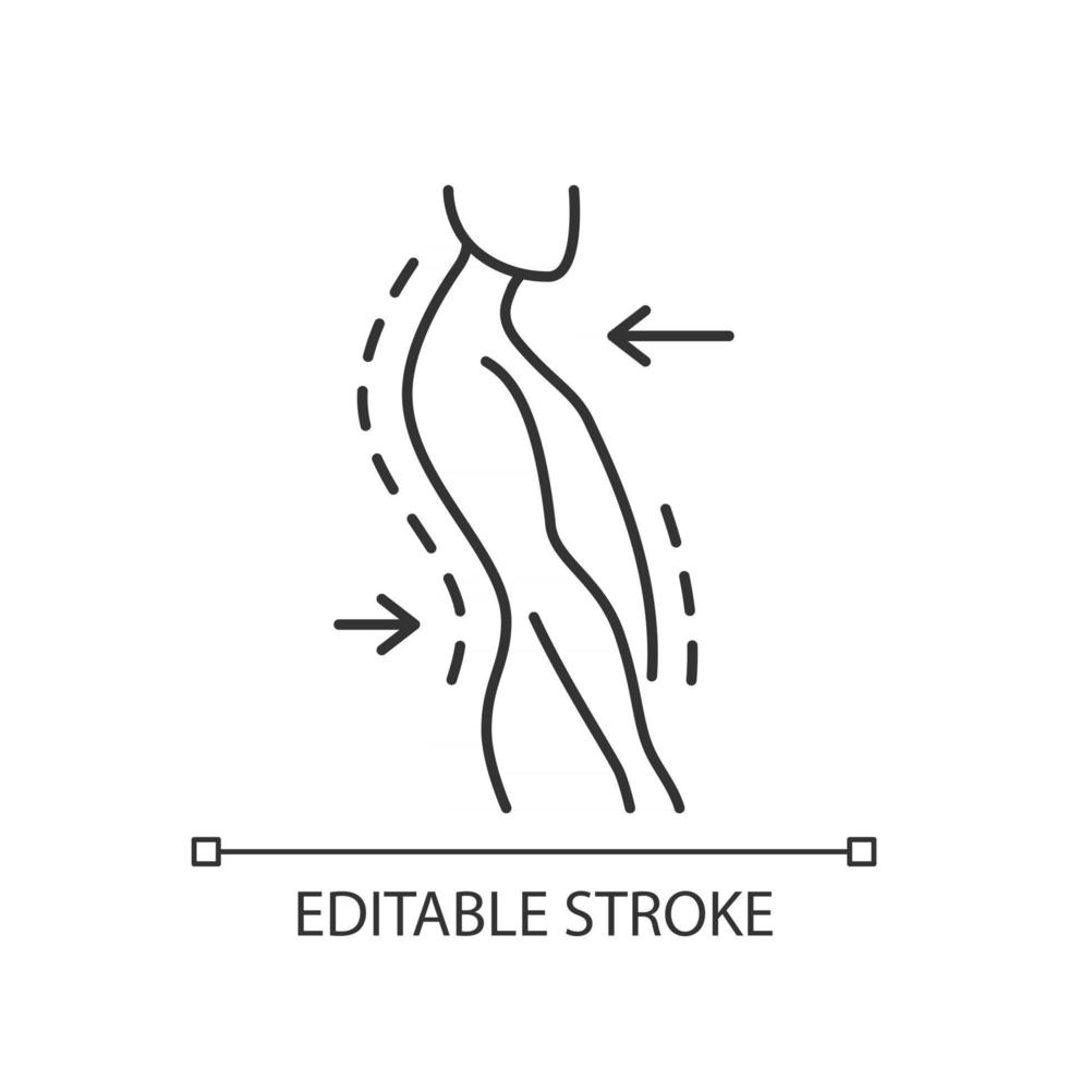 Swayback posture linear icon vector