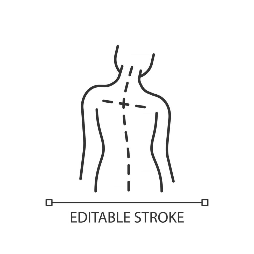 Uneven shoulders linear icon vector