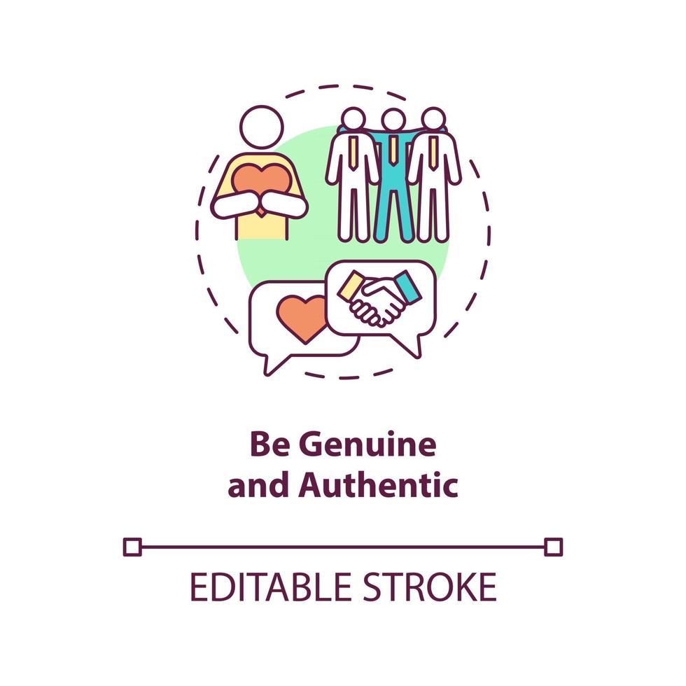 Be genuine and authentic concept icon vector