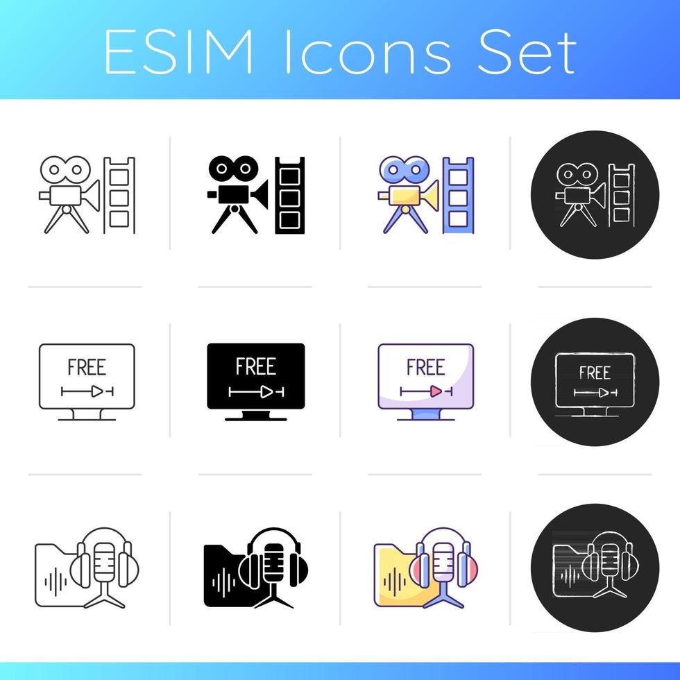 Streaming services icons set vector