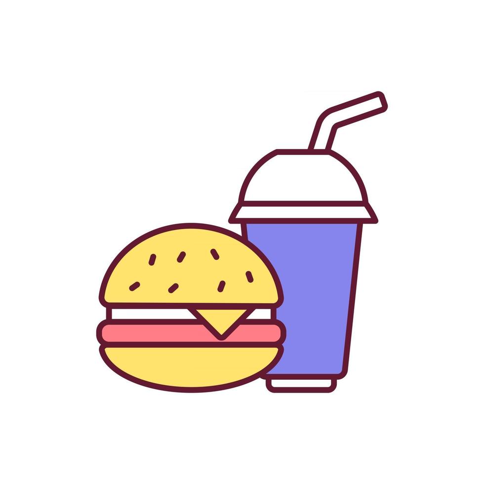 Fast food RGB color icon vector