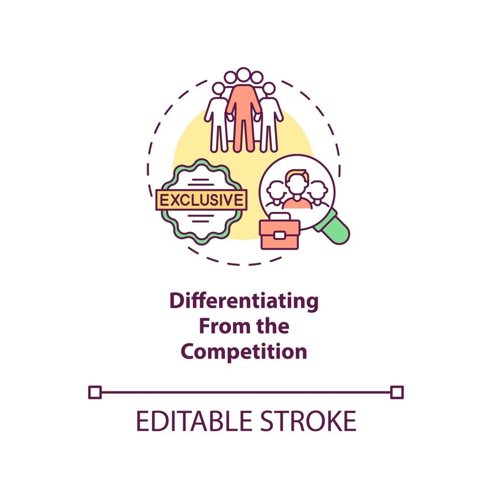 Differentiating from competition concept icon vector