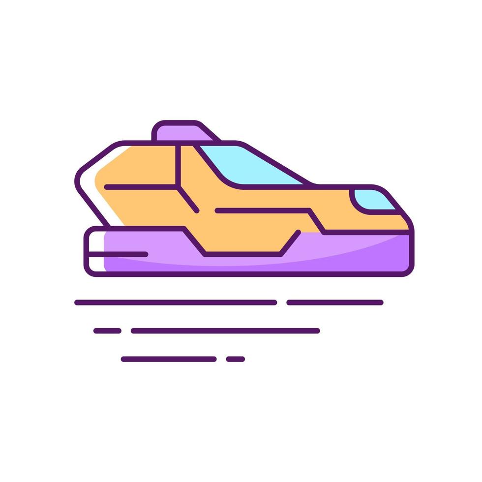 Flying car RGB color icon vector
