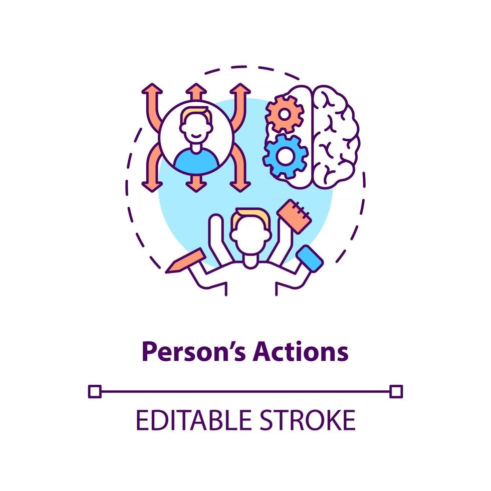 Person actions concept icon vector