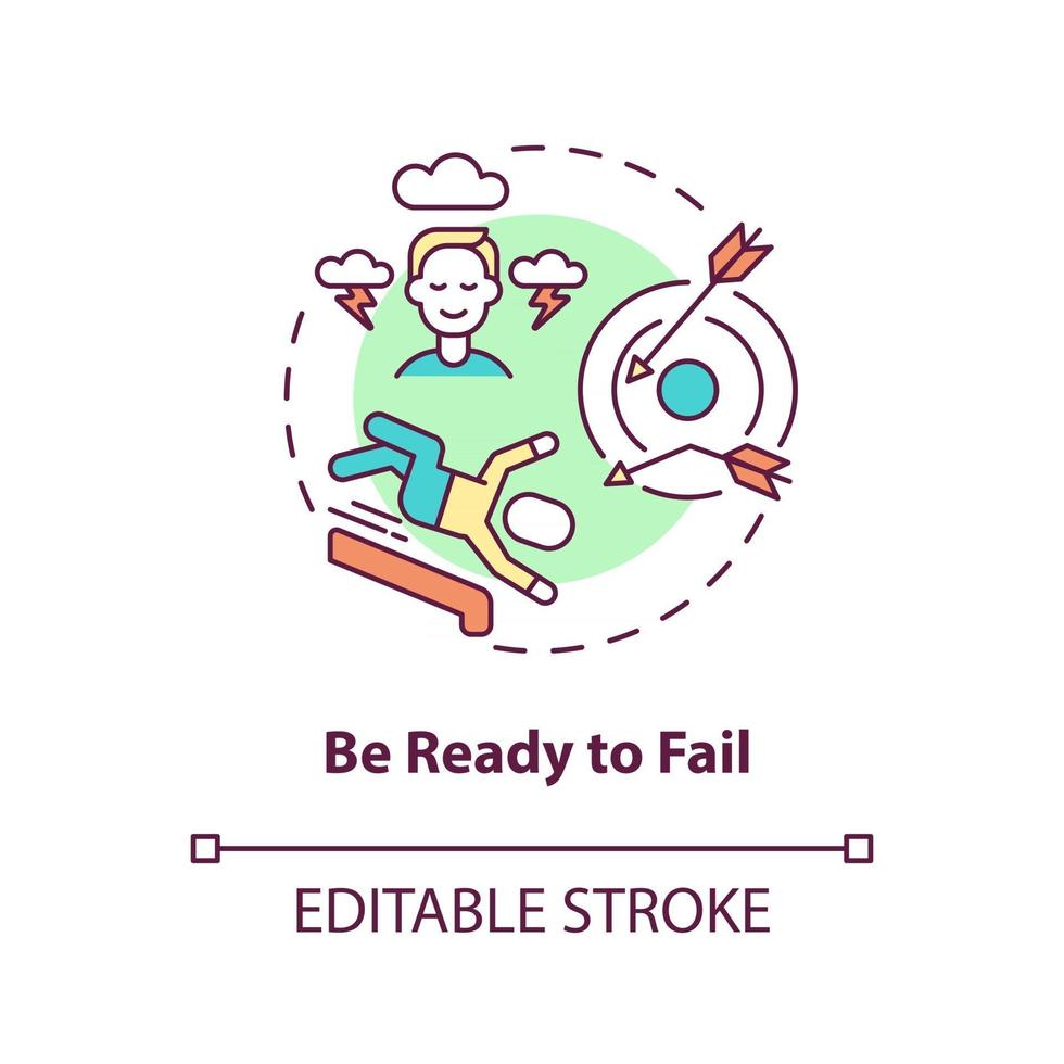 Be ready to fail concept icon vector