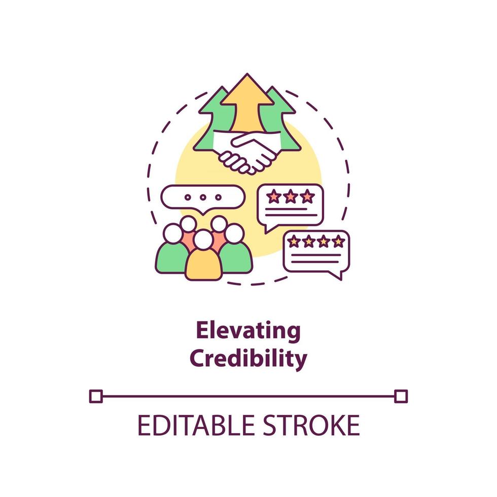 Elevating credibility concept icon vector