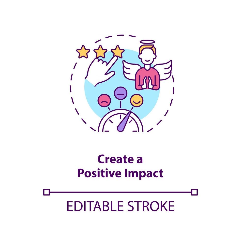 Create positive impact concept icon vector