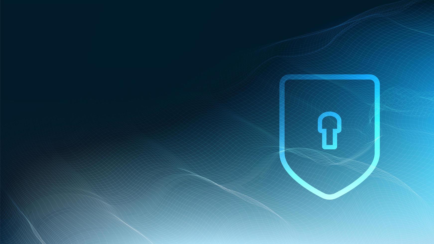 Vector Technology Shield Security protection and Safe Concept on Circuit Microchip background