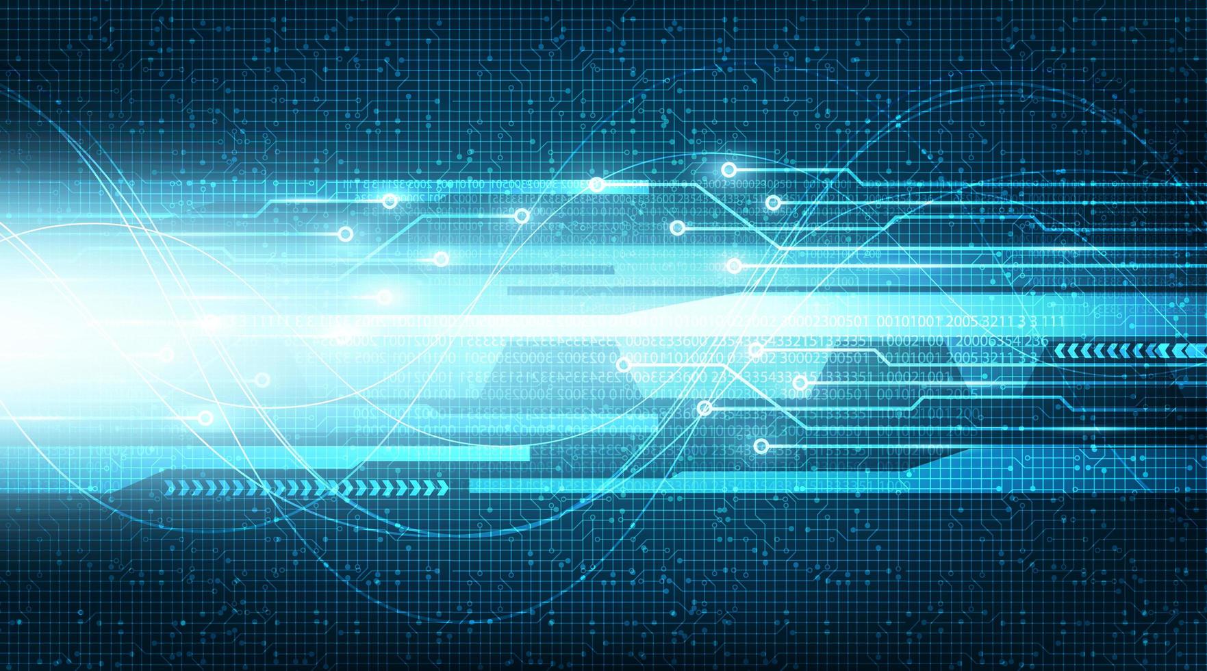 Blue Light on Circuit Microchip Background Hi tech Digital and Internet Concept design vector