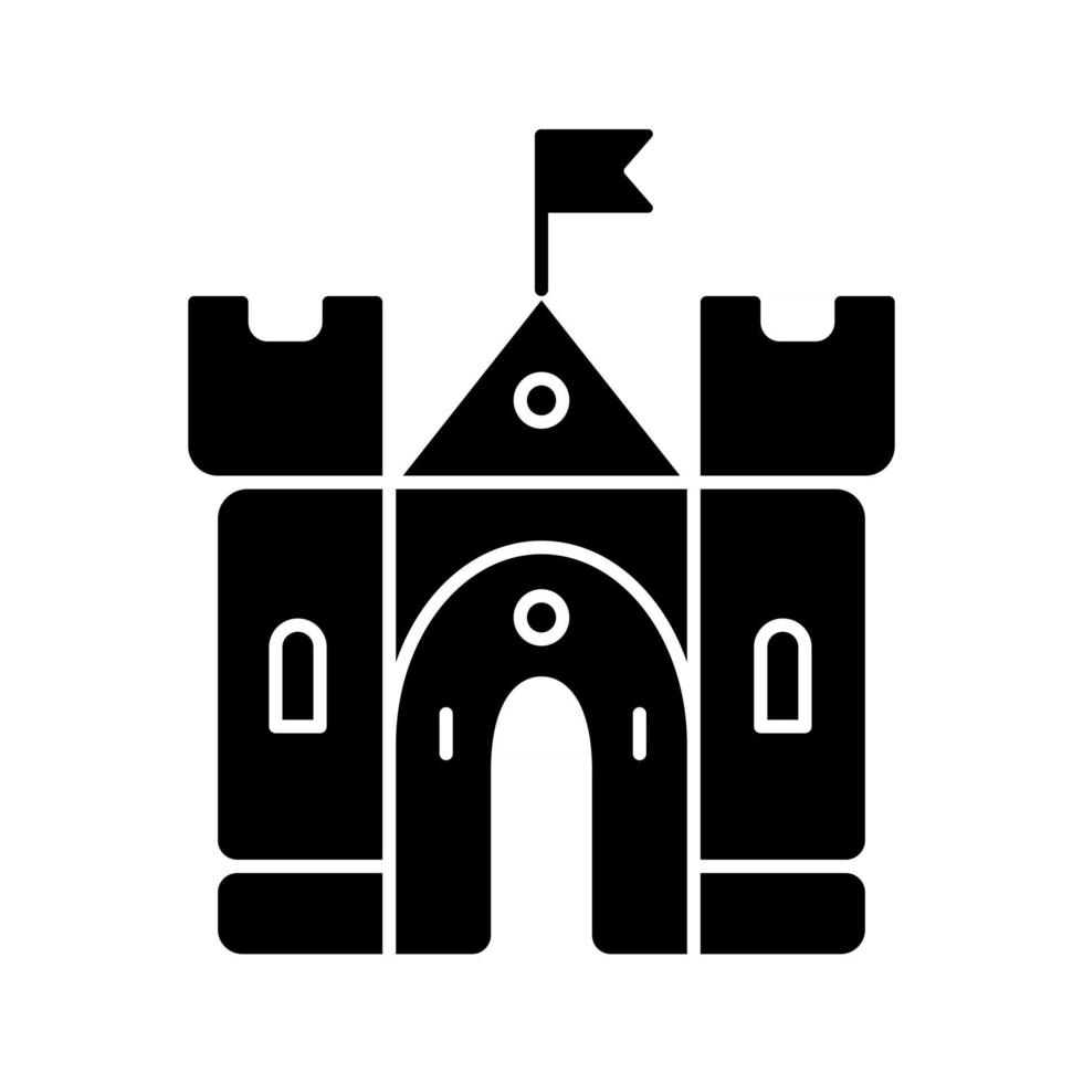 icono de glifo negro de castillo medieval vector