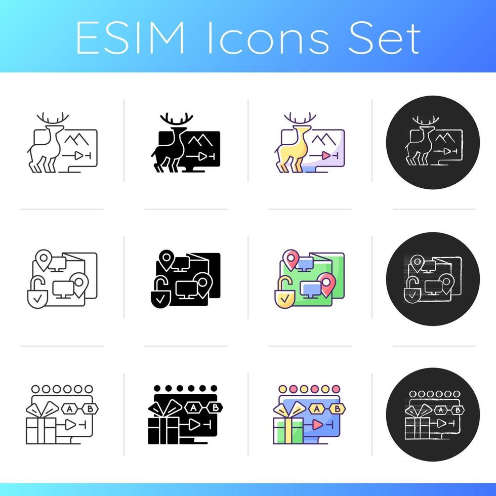 Broadcast services icons set vector