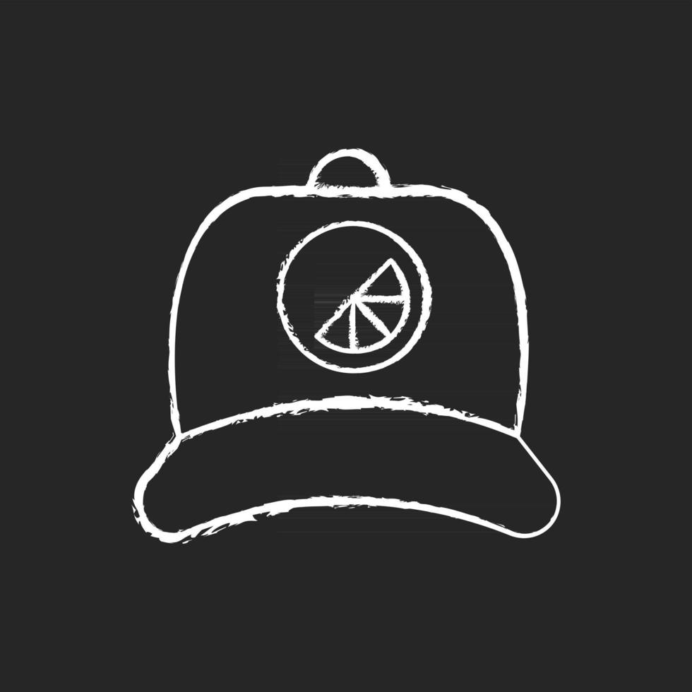 Branded cap chalk white icon on black background vector