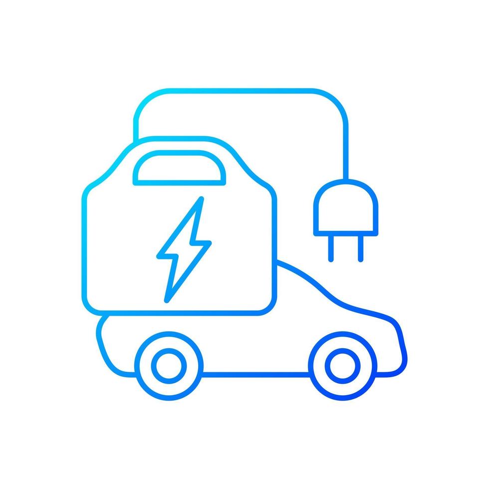 Portable EV charger gradient linear vector icon