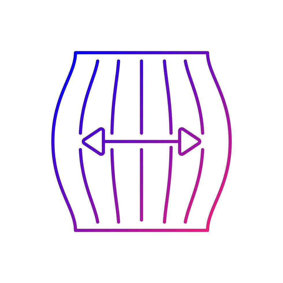 icono de vector lineal degradado de propiedad de tela elástica