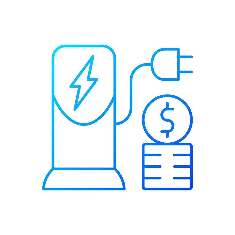 Charging cost gradient linear vector icon