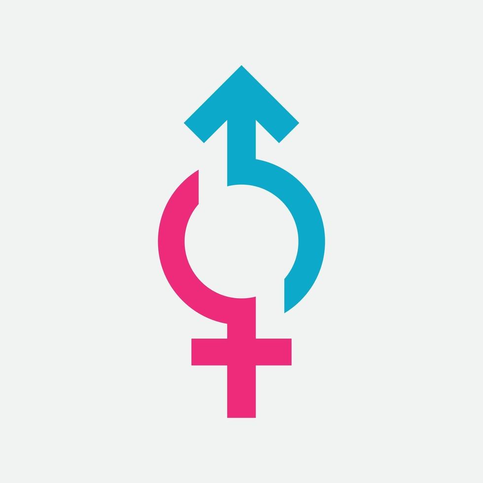 Gender symbol logo of sex and equality of males and females vector illustration