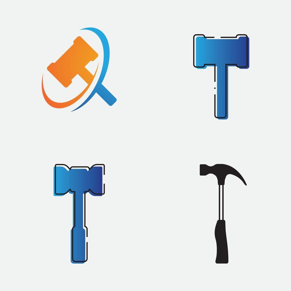 Hammer logo  vector illustration design