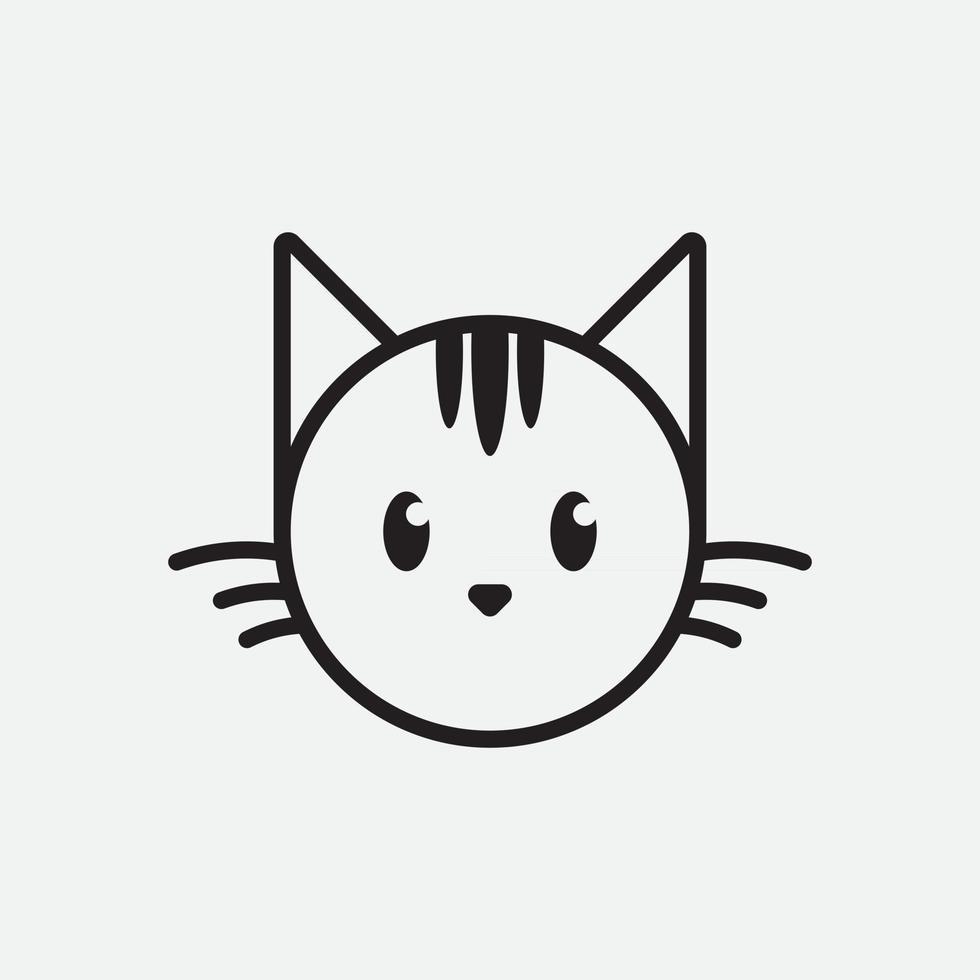 cute cat head cartoon logo cat head Good for cat care related products vector