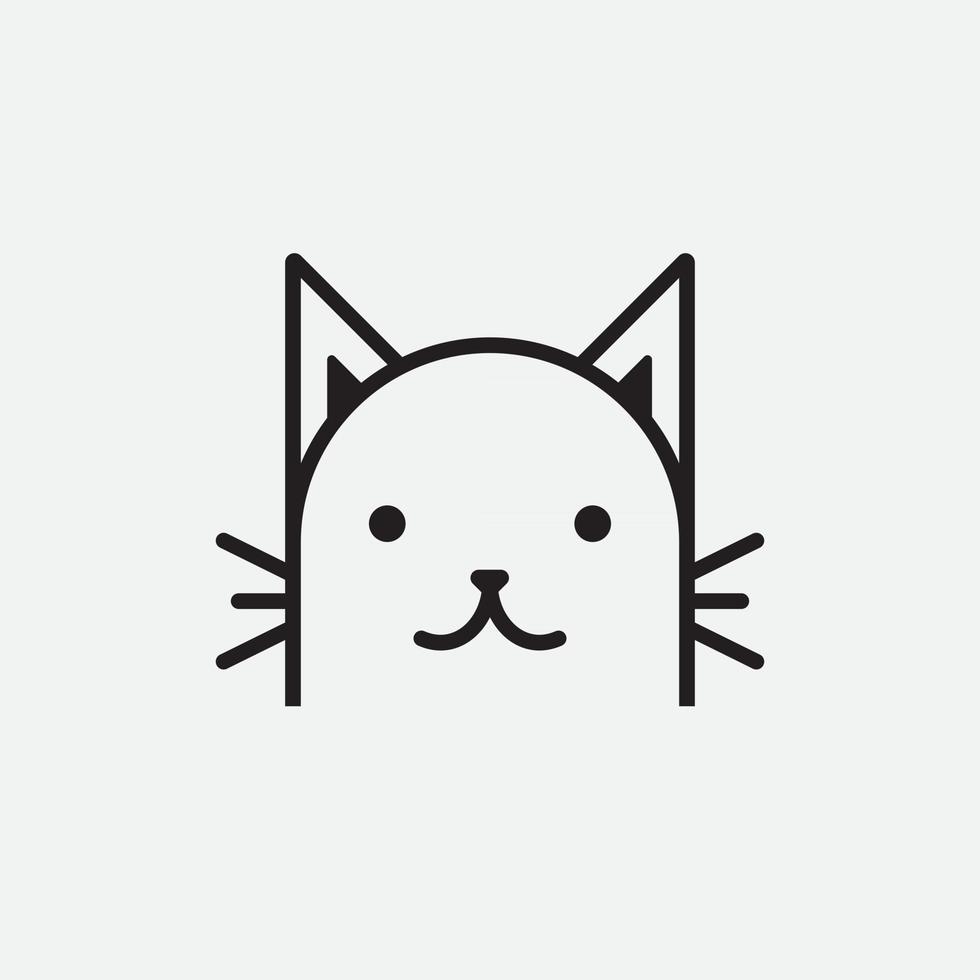 cute cat head cartoon logo cat head Good for cat care related products vector