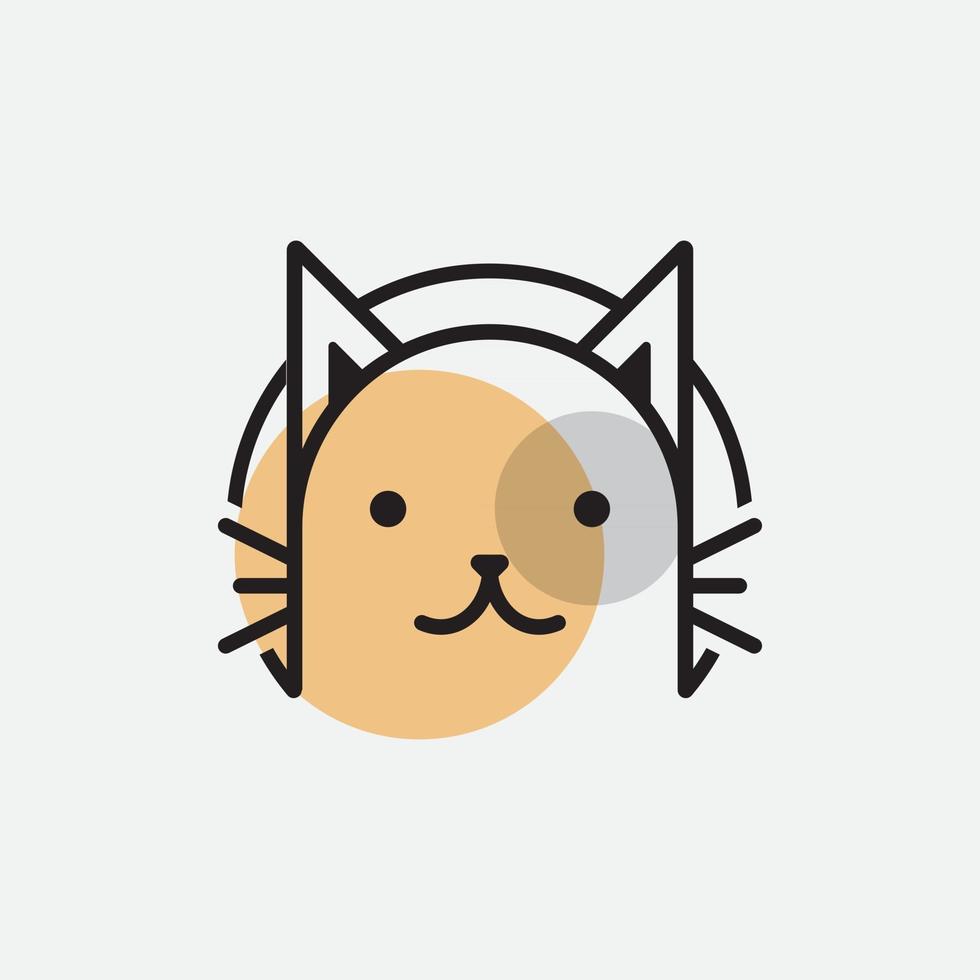 linda cabeza de gato logo de dibujos animados cabeza de gato buena para productos relacionados con el cuidado de gatos vector