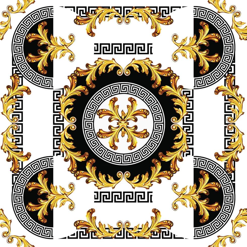 Baroque with greek vector seamless pattern