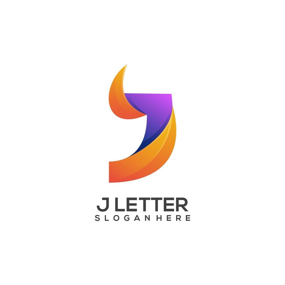 J letter logo colorful gradient vector design