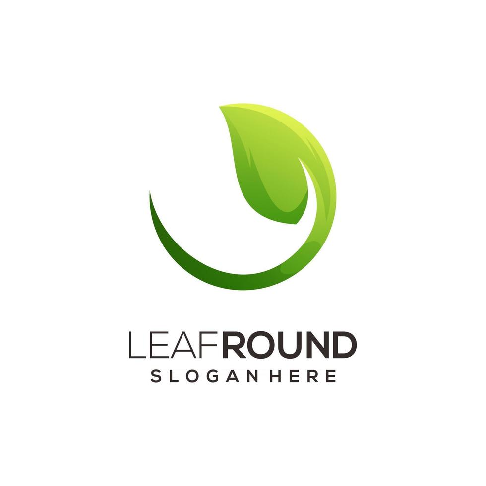 Leaf logo gradient colorful abstract vector design