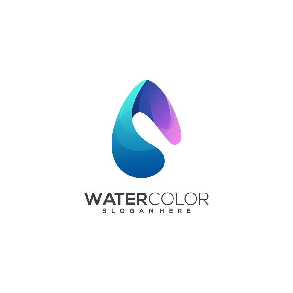 Water colorful logo abstract design vector