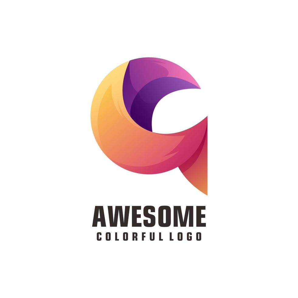 Letter a logo gradient colorful abstract vector design