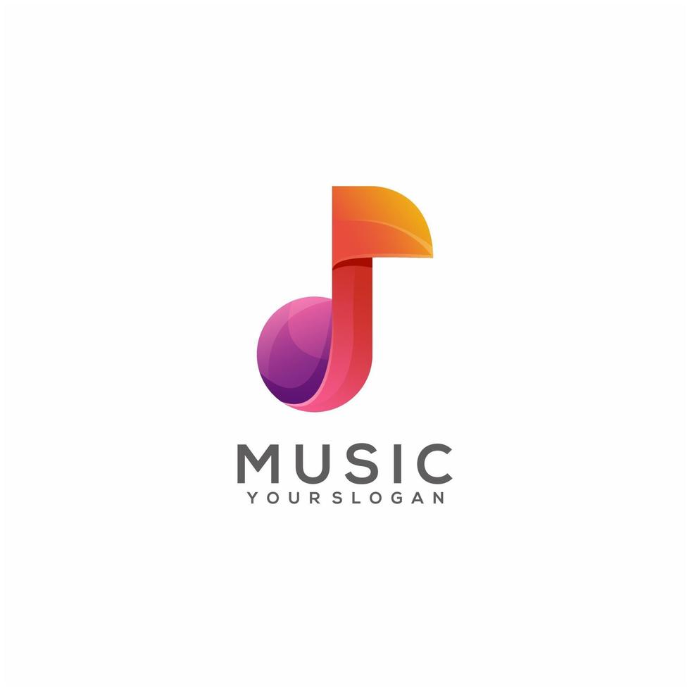 Music logo colorful gradient vector design