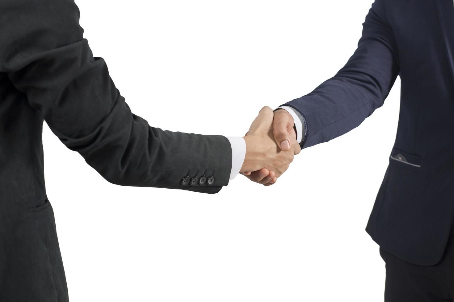 businessman shaking hands  isolate on white background photo