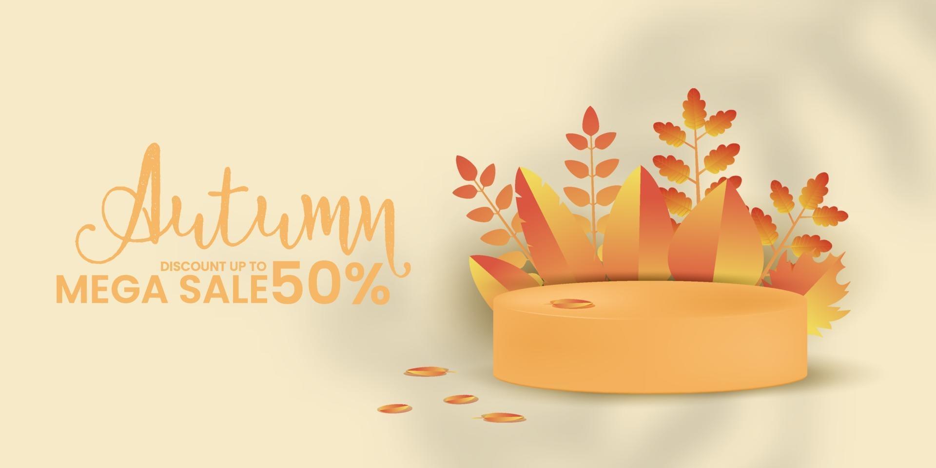 fondo de mega venta de otoño vector