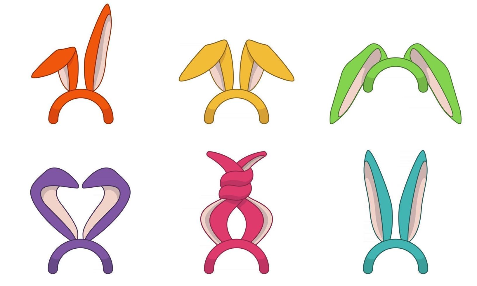 Set of headbands with rabbit ears vector