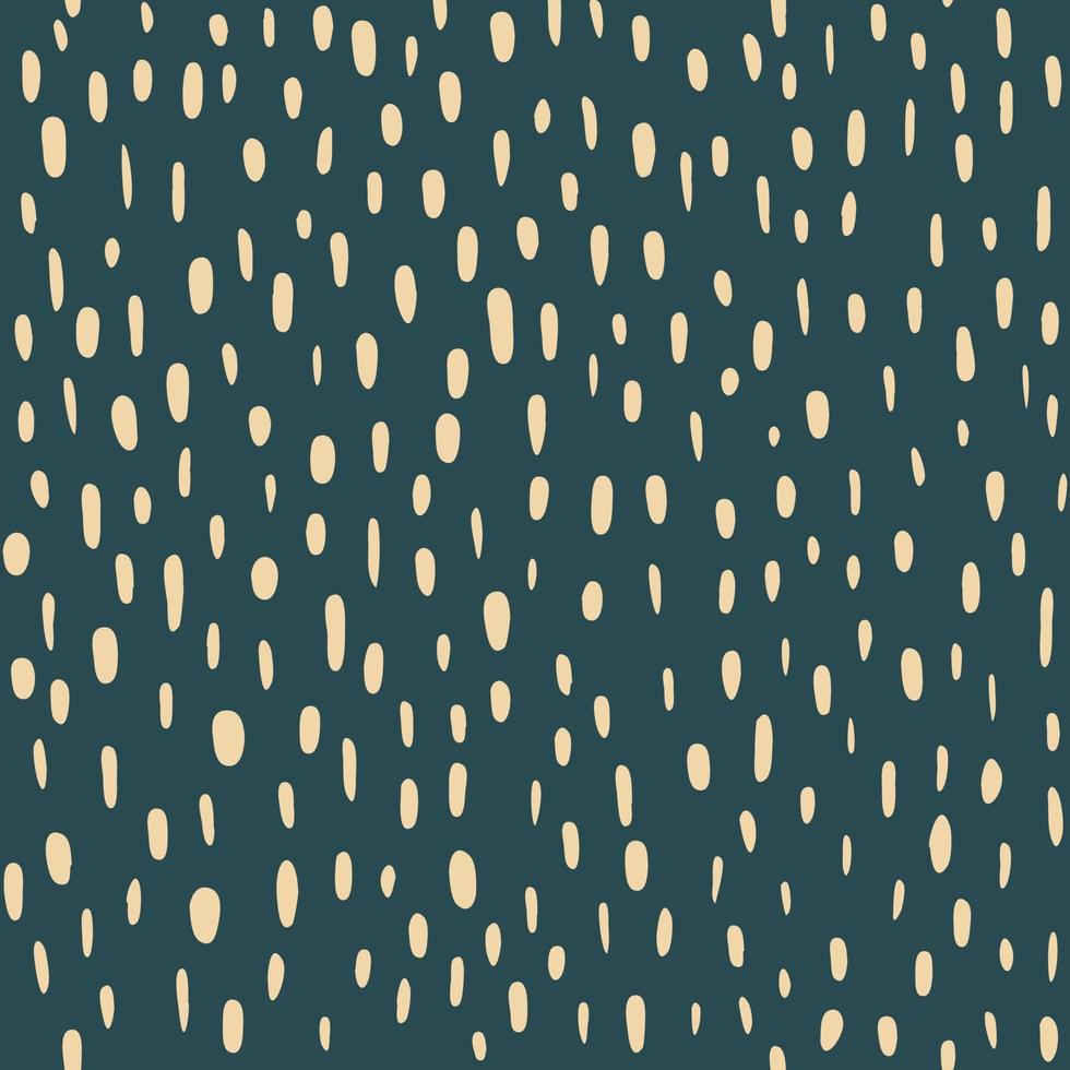 Beige spots, ovals and dots on a green background seamless pattern. Abstract background with dots, spots, brush strokes or drops. Vector illustration
