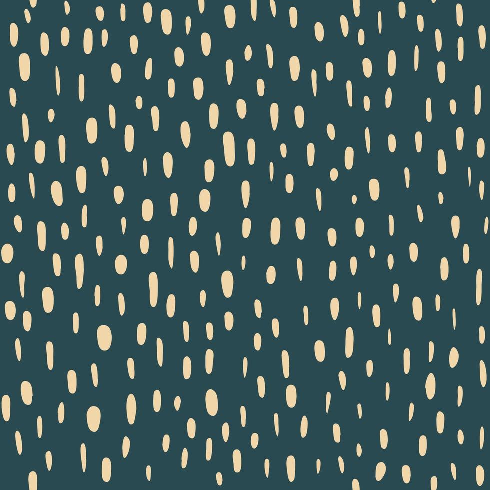 Beige spots, ovals and dots on a green background seamless pattern. Abstract background with dots, spots, brush strokes or drops. Vector illustration