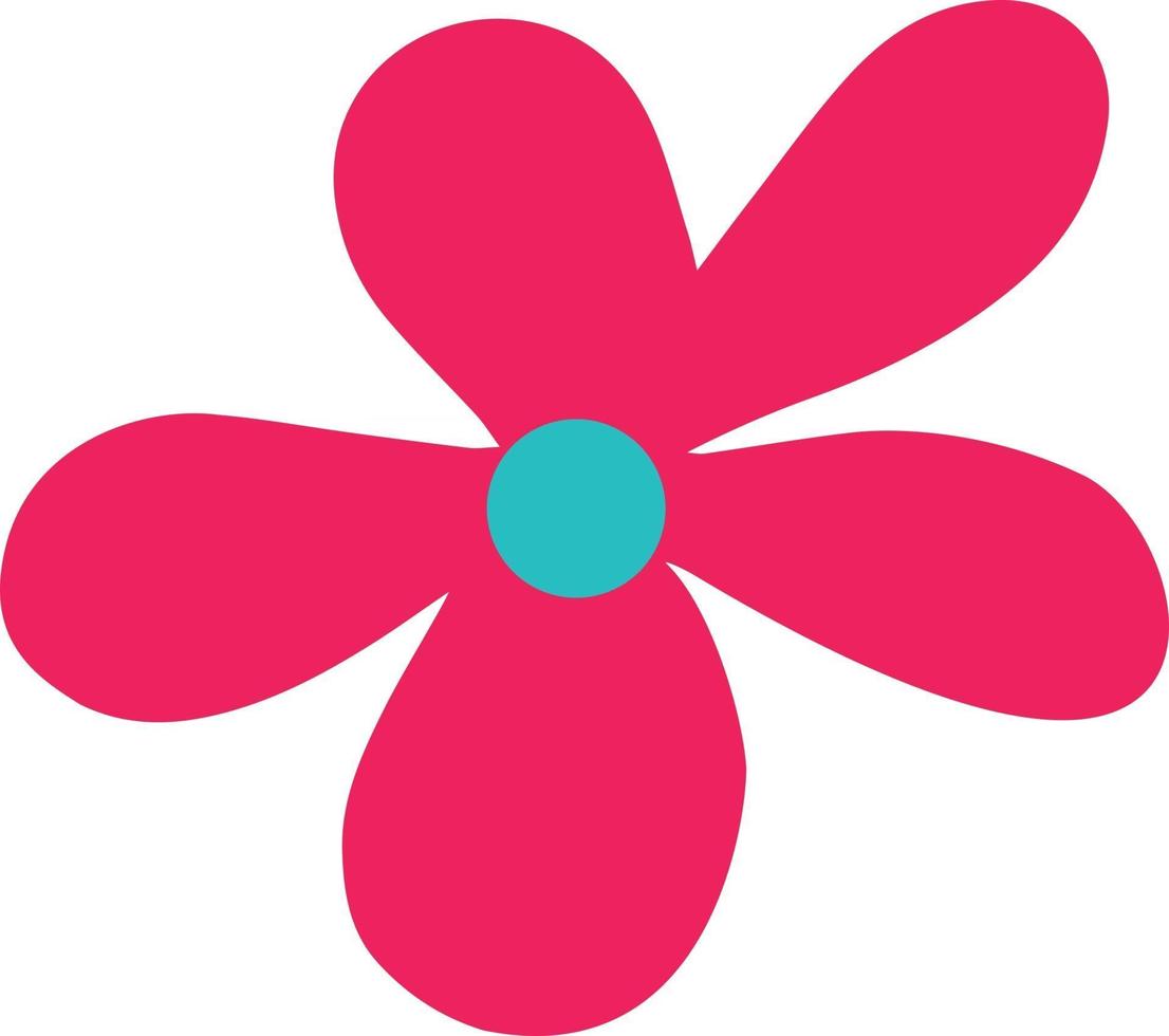 Pink field flower. Vector illustration in the doodle style.