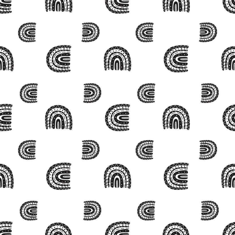Boho rainbow seamless pattern vector