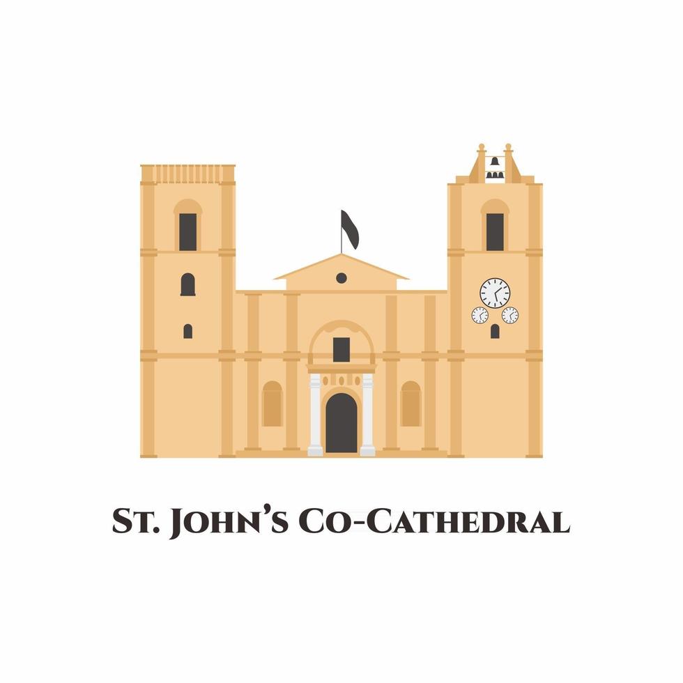 La catedral de San Juan en La Valeta, Malta vector